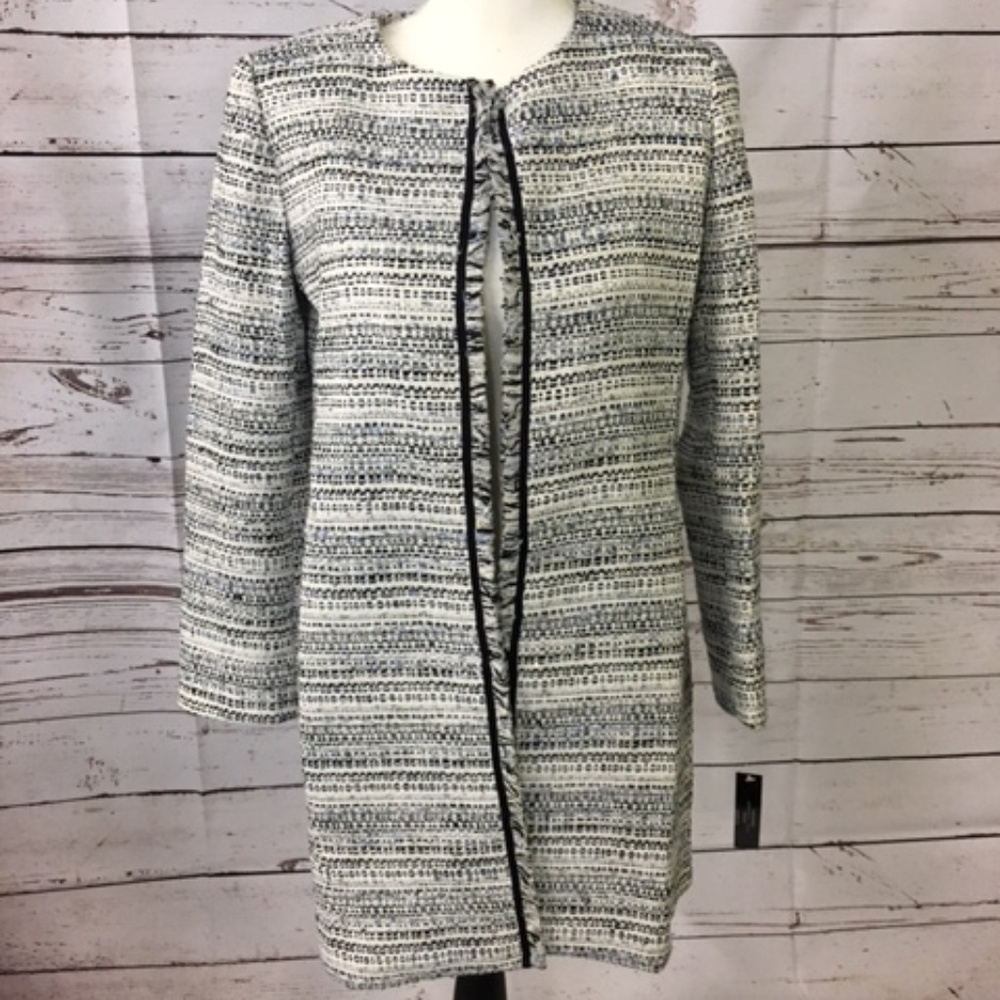 Tahari Ivory & Black Tweed Jacket